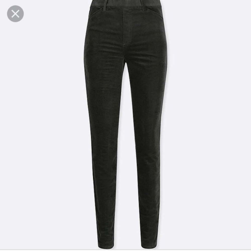 UNIQLO green velvet legging pants